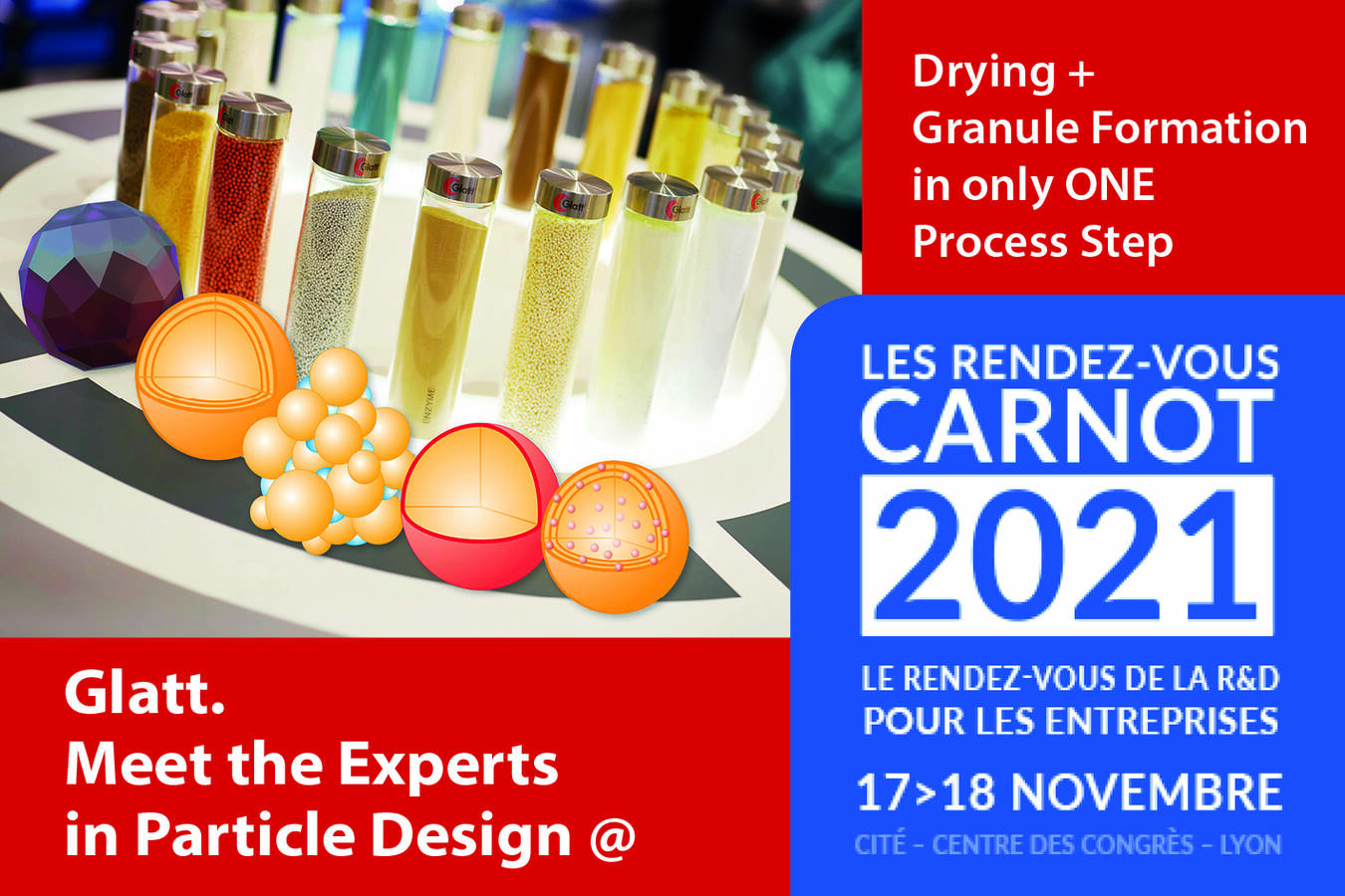 Meet the Glatt Experts for Particle Design at Les Rendez-Vous Carnot 2021