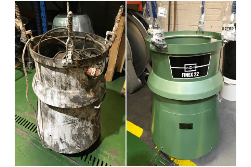 Restoring a 30-year-old industrial sifter to factory new condition Russell Finex refurbished a worn 30-year-old industrial sifter Finex 22” sieve to ensure equipment is maintained for maximum performance.