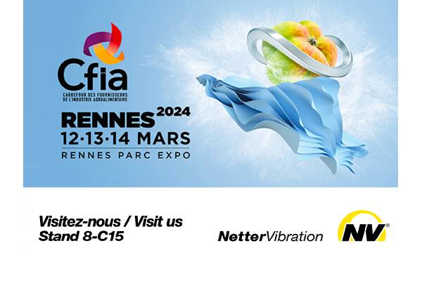 Kostendruck und Verbraucheransprüchen mit Vibration begegnen Vom 12. bis 14. März 2024 präsentiert sich NetterVibration auf der CFIA in Rennes an Stand 8-C15. 