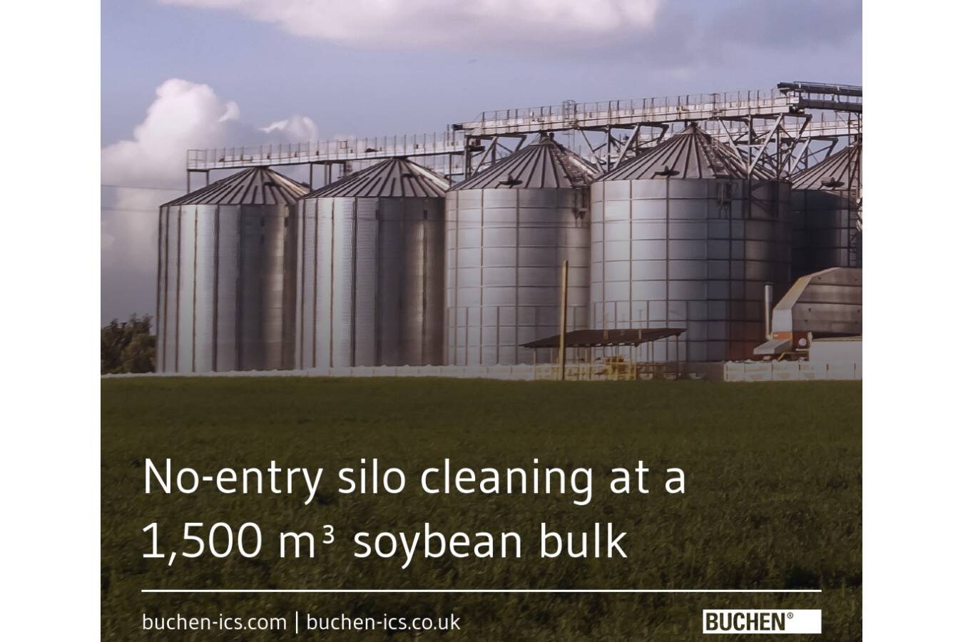 Case study: no-entry silo cleaning for soybean storage operator A leading company in the food industry from Europe presented our BUCHEN-ICS team from Rotterdam with a persistent challenge in their soybean storage facility in South Holland. 