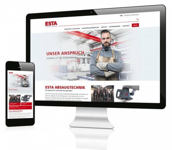 ESTA Absaugtechnik präsentiert neue Website 