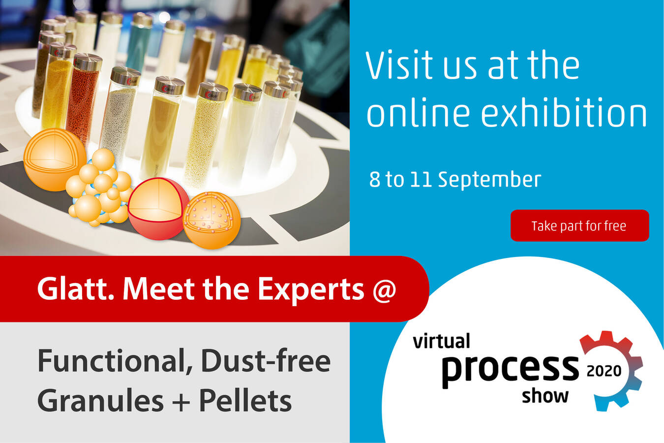 Glatt Fluidized Bed and Spouted Bed Technology @ Virtual Process Show 8-11 Sep 2020