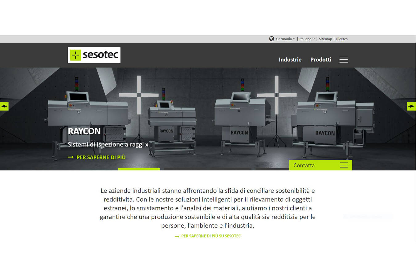 Fantastico: Die Website von Sesotec jetzt auch auf Italienisch 