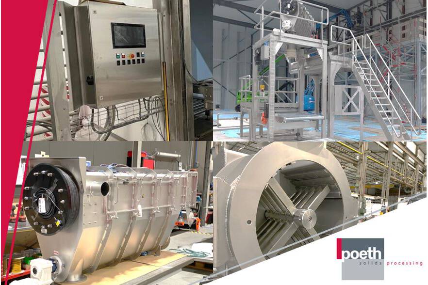 Innovative Lösungen für die Herstellung pflanzlicher Eiweißstoffe Leicht zu reinigende Hammermühle, pneumatischer Transport, Metalldetektor und sorgfältige Big-Bag-Abfüllung 