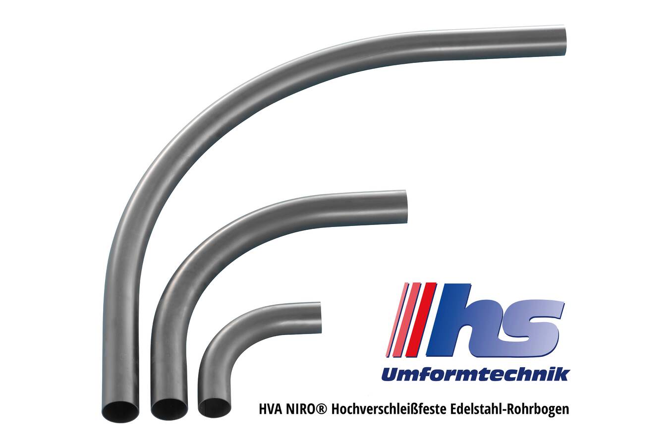 Highly wear-resistant pipe bends HS Umformtechnik GmbH presents several products with special wear protection:  HVA NIRO stainless steel pipe bend; DWR double-skin pipe bend and glass pipe bends.