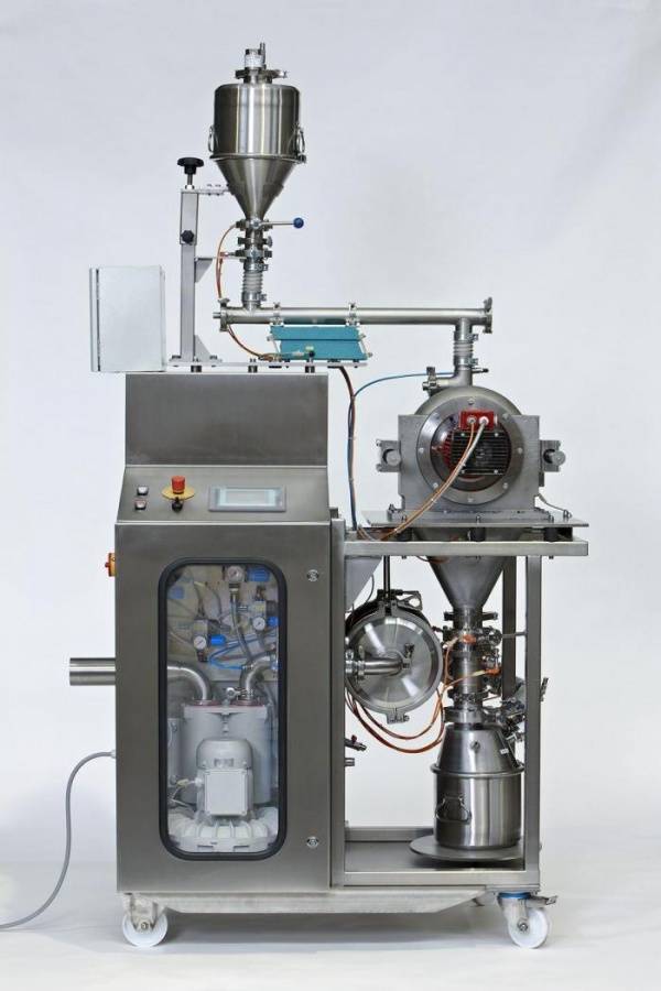 Keramische Gläser «30 micron fein mahlen.  Mit der NOLL-Prallstrommühle DemiNo®.