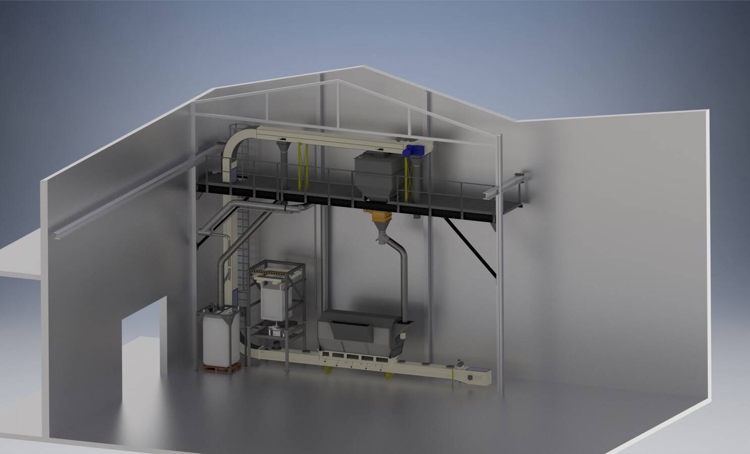 POETH präsentiert die erste einrichtung des konti-Test anlage Mit diesem Setup ist Poeth der erste Systemintegrator/ Maschinenbauer in den Benelux-Ländern, der Dauertests mit einer Rate von 0-120 m3 pro Stunde durchführen kann.
